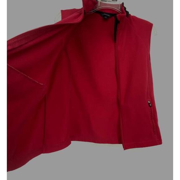 Lands' End Raspberry Pink Fleece Zip up Vest Womens Sz MP Gorpcore - Picture 6 of 9